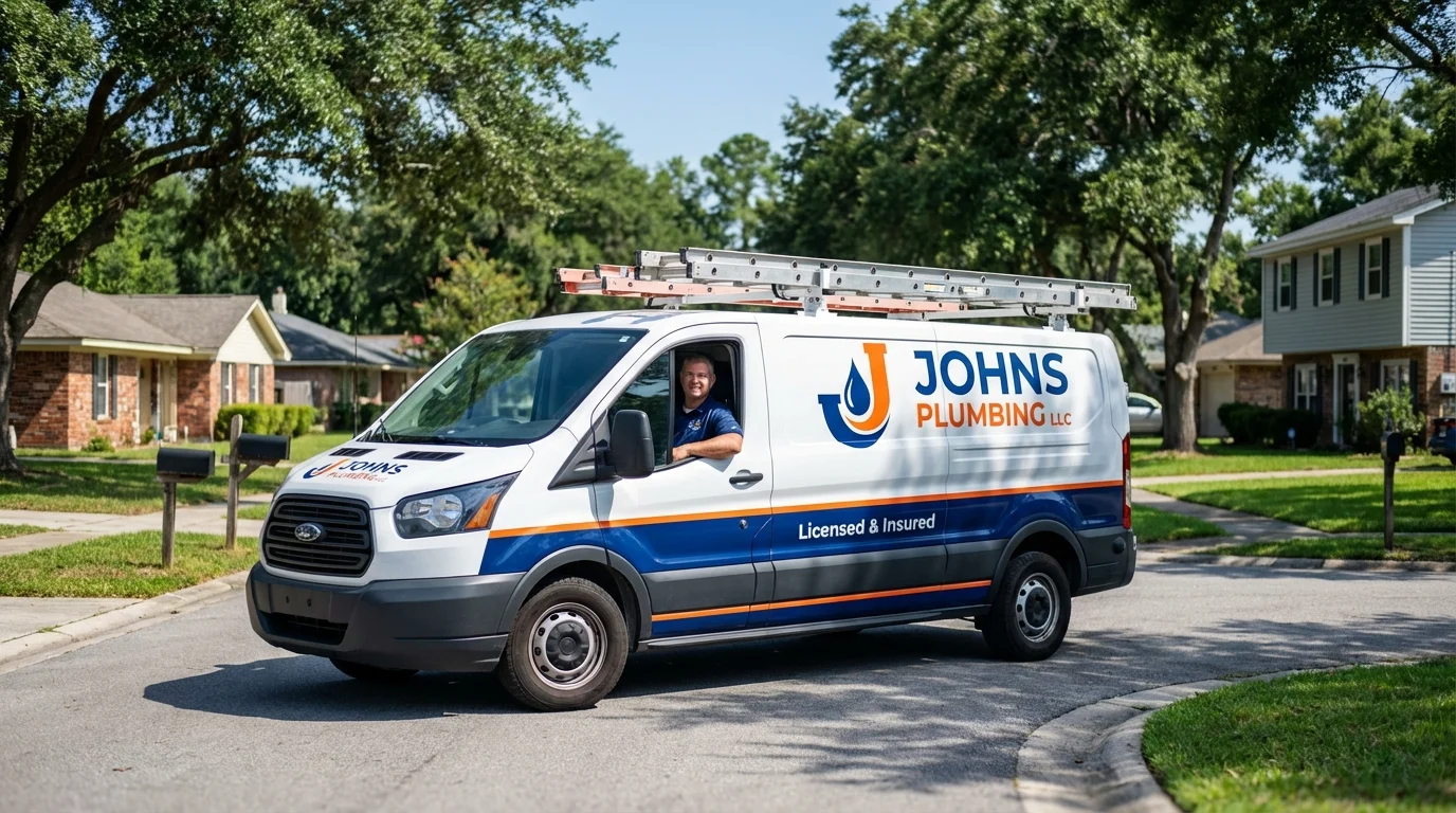 Johns Plumbing LLC service van in Mooresville, NC
